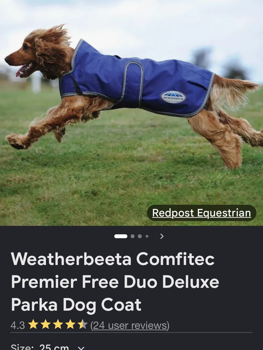 Navy Dog Rain Coat with Reflective Trim